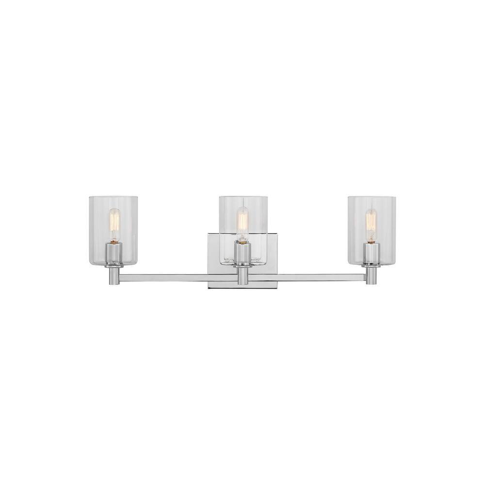 Generation Lighting Fullton Modern 24.625 in. 3Light Indoor Dimmable Chrome Bath Vanity Light