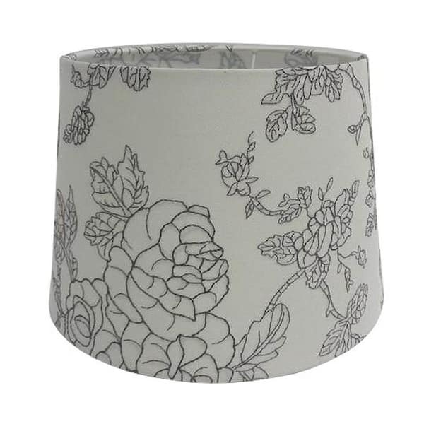Adesso Mix & Match 11 in. x 13 in. x 9 in. Flower Embroidered Hardback Drum Shade