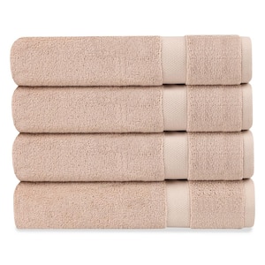 Delara Rose Dust Solid 100% Organic Cotton Luxuriously Plush Bath Towel (Set of 4)