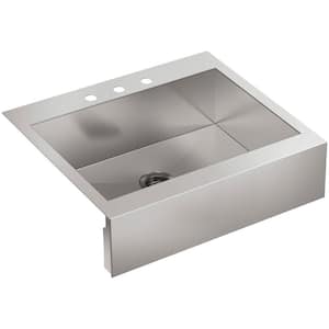 Vault Drop-in Farmhouse Apron-Front Stainless Steel 30 in. 3-Hole Single Bowl Kitchen Sink