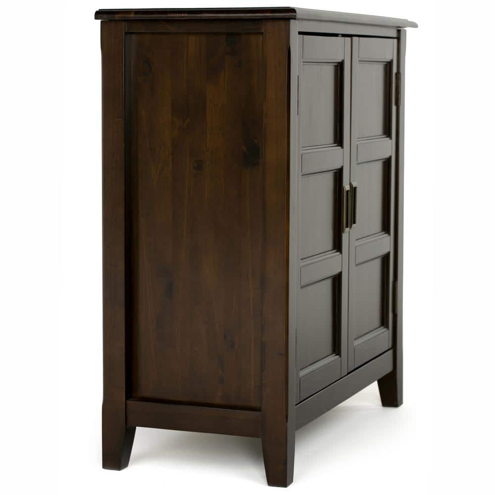 Burlington Transitional Mahogany Brown Low Storage Cabinet with Adjustable Shelving