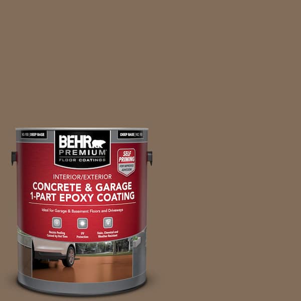BEHR PREMIUM 1 gal. #MQ2-49 Kaffee Self-Priming 1-Part Epoxy Satin Interior/Exterior Concrete and Garage Floor Paint