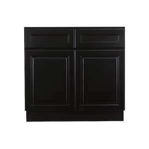 36 in. W x 21 in. D x 34.5 in. H Ready to Assemble Vanity Cabinet with 2-Doors in Dark Espresso