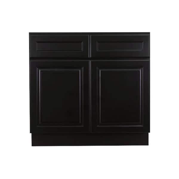 LIFEART CABINETRY 42 in. W x 21 in. D x 34.5 in. H Ready to Assemble Vanity Cabinet with 2-Doors in Dark Espresso