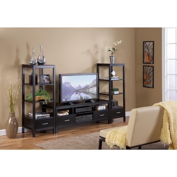 Linon Home Decor Sutton Black Entertainment Center