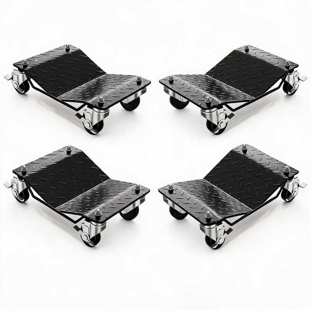 4-Pack Black Heavy Duty Steel Car Dolly Wheel Dolly Set, 6000 lbs Capacity 4 Tier Wheel Dolly with Swivel Brake Casters price history on PriceWatchPro