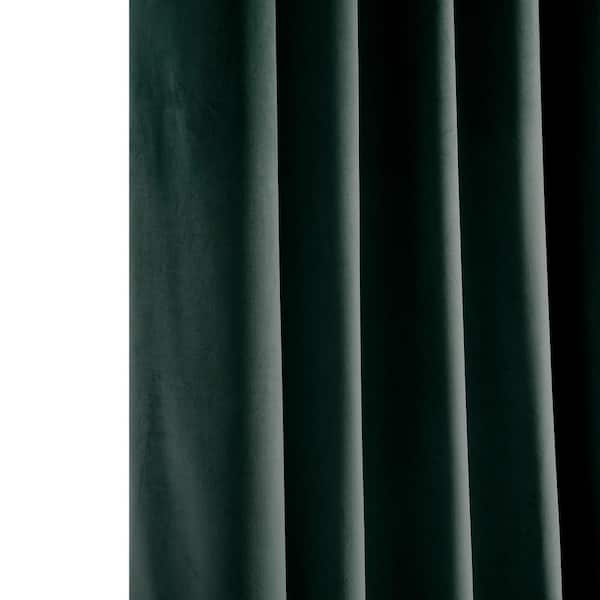 Ophef Zweet ik heb nodig Exclusive Fabrics & Furnishings Forestry Green Velvet Rod Pocket Room  Darkening Curtain - 50 in. W x 96 in. L (1 Panel) VPYC-179759-96 - The Home  Depot
