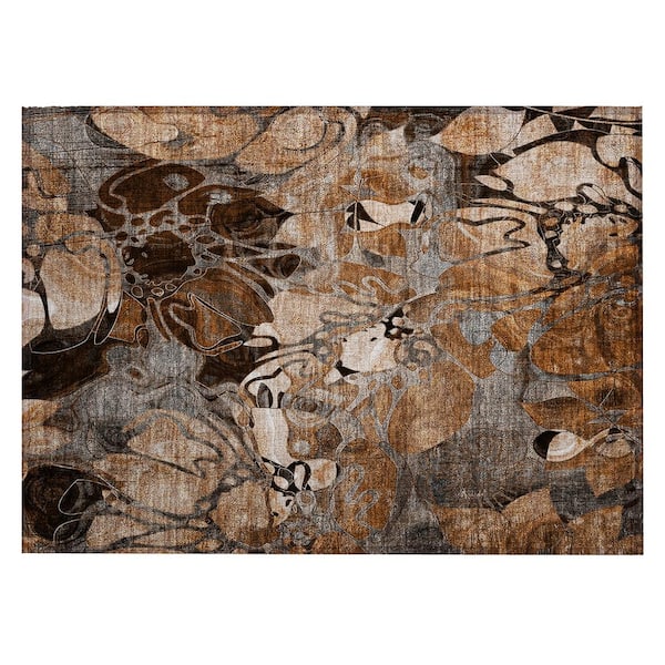 Chantille ACN558 Paprika 1 ft. 8 in. x 2 ft. 6 in. Machine Washable Indoor/Outdoor Geometric Area Rug