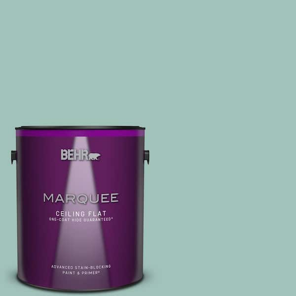 BEHR MARQUEE 1 gal. #MQ6-36 Cascade Green One-Coat Hide Ceiling Flat Interior Paint & Primer