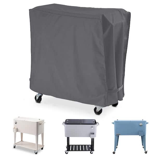 Waterproof Cooler Cart Cover with Coating, Gray
