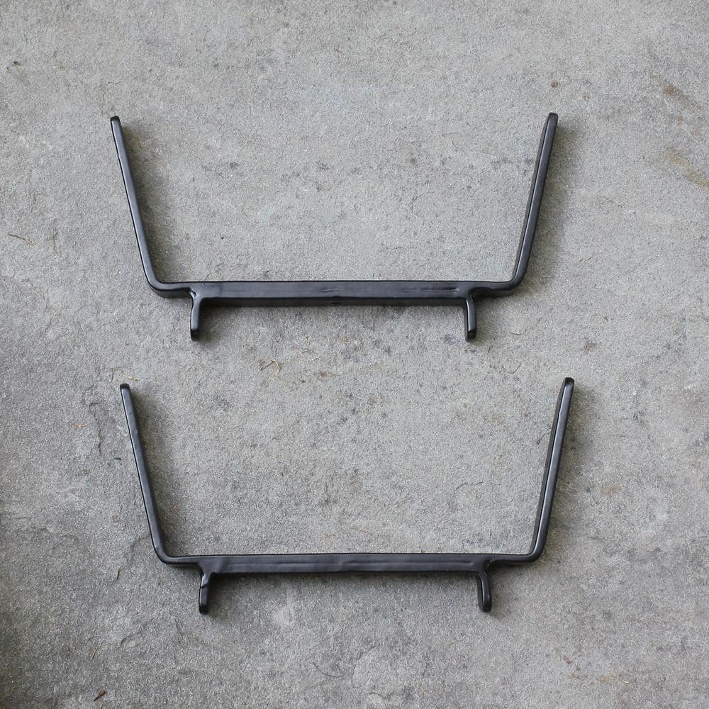 Black Metal 8-inch Flower Box Bracket for 2x6 Railings