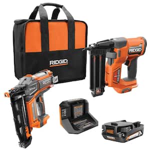 18V Brushless Cordless 18-Gauge 2-1/8 in. Brad Nailer with 16-Gauge Straight Finish Nailer, 2.0 Ah Battery, and Charger