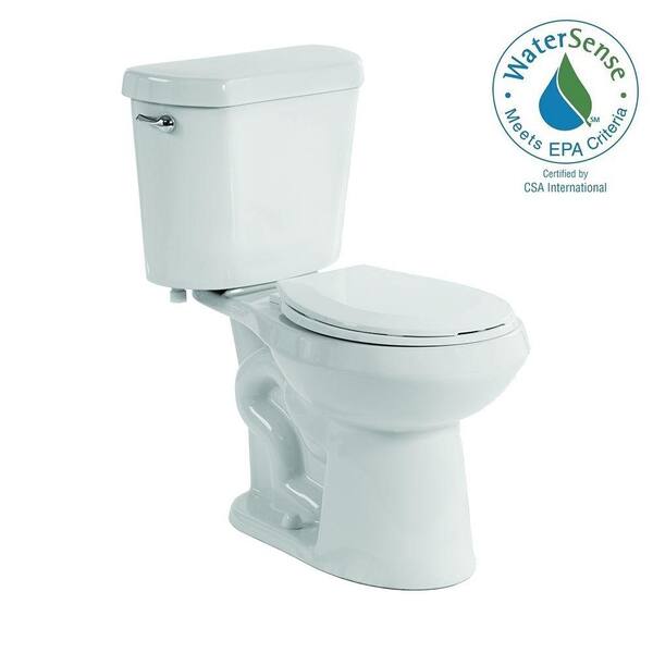 Glacier Bay 2-piece 1.28 GPF Single Flush Round Toilet in White TL ...