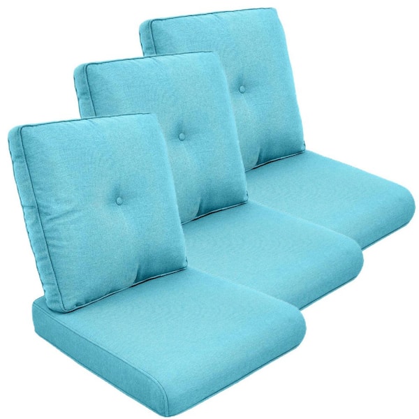 Gymojoy 22 in. x 25 in. 6-Piece Deep Seating Outdoor Lounge Chair Replacement Cushion and Back Pillow in Turquoise