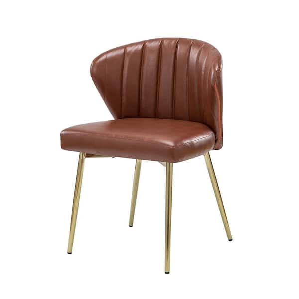 JAYDEN CREATION Rosso Brown Side Chair with Tufted Back