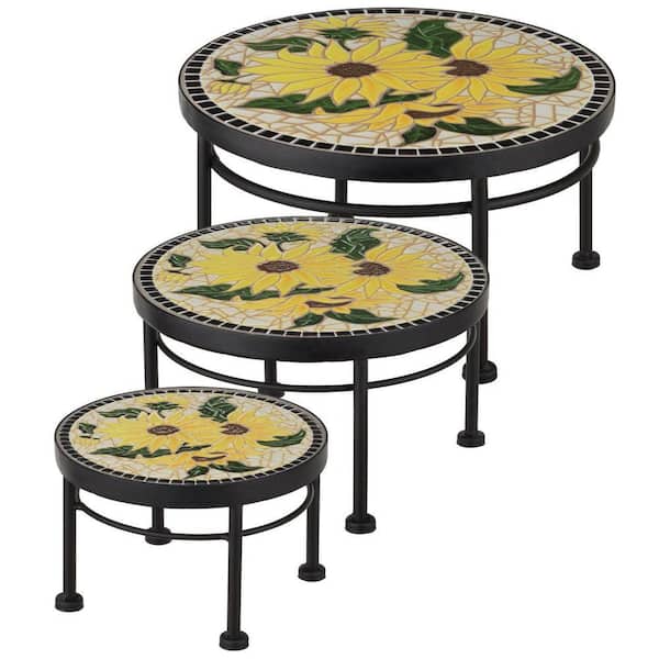 GARDENS LIFE 1, 2, 3 セット Regal Art & Gift Plant Stand Set/3-Sunflower 13974 - The Home Depot