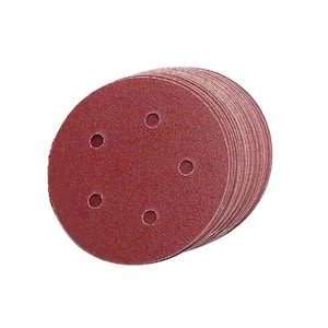 5 in. 5-Hole 80-Grit Premium Heavy F-Weight Aluminum Oxide Hook and Loop Sanding Discs (50 per Box)