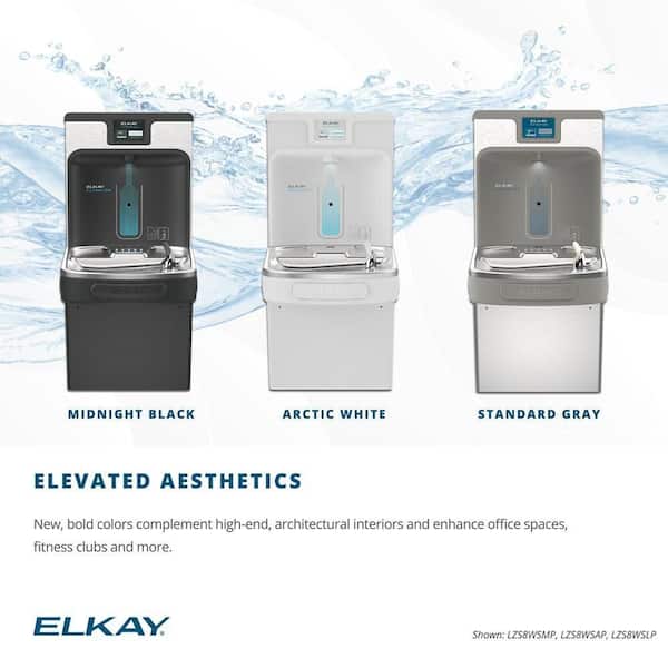 ezH2O Cooler Refrigerated ADA Light Gray Granite Bi-Level Drinking Fountain with Bottle Filling Station