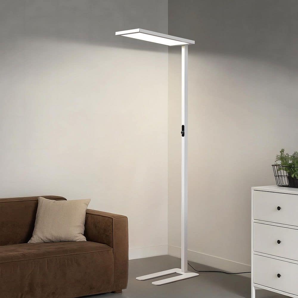 81 in. White 1-Light Modern Dimmable LED Standard Floor Lamp 4000K Natural Daylight Tall Floor Lamp for Living Room price history on PriceWatchPro