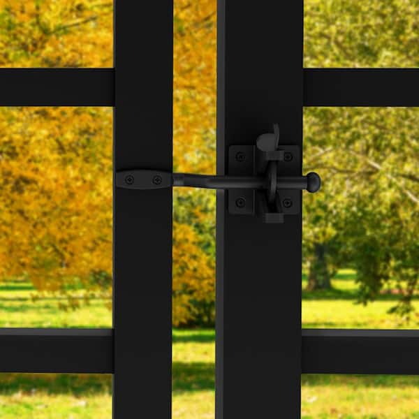 FORGERIGHT Black Aluminum Fence Gravity Latch