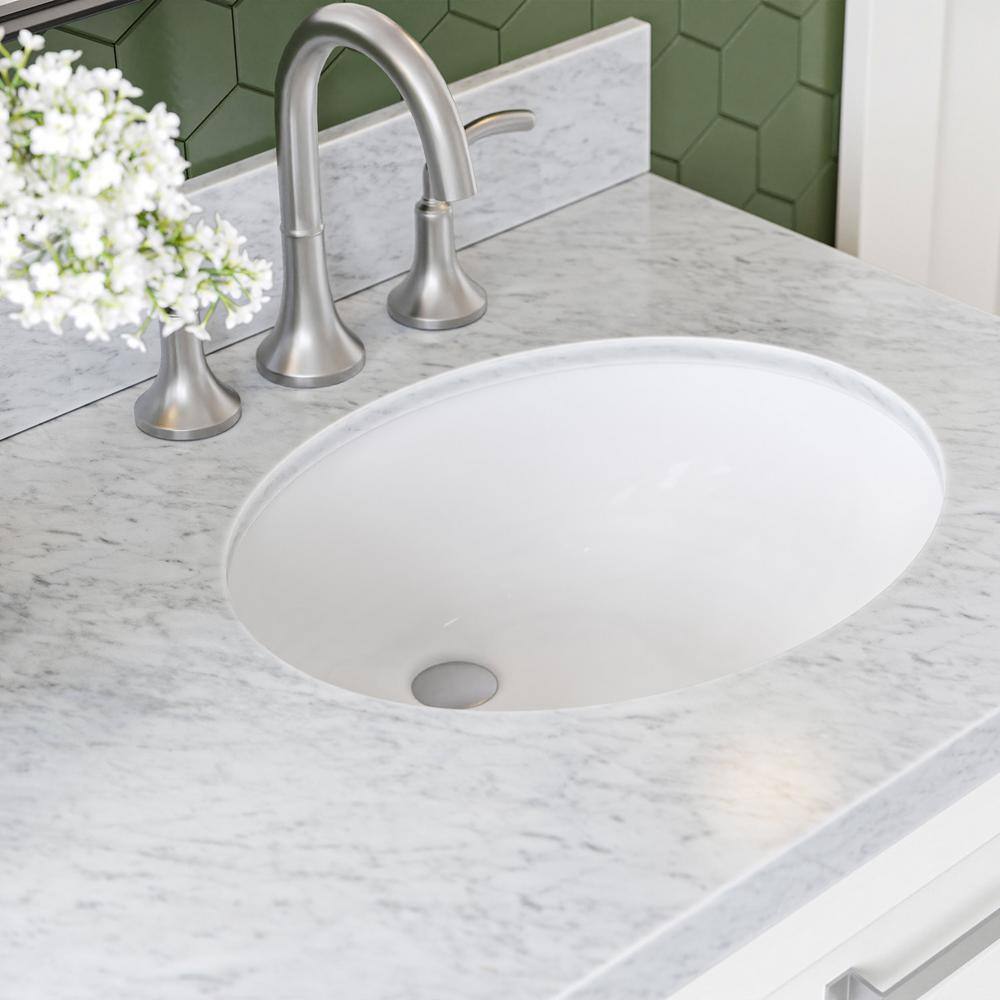 White Double Sink Freestanding Vanity with Carrara Marble Top