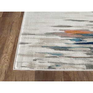 Porto Orange 5 ft. 3 ft. x 7 ft. 6 in. Abstract Polypropylene Area Rug