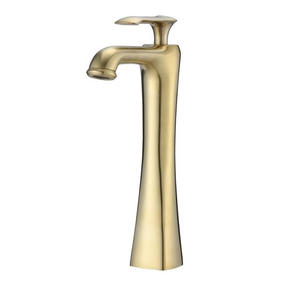 Miscool Bugu SingleHandle SinglesHole Bathroom Faucet in Brushed Gold