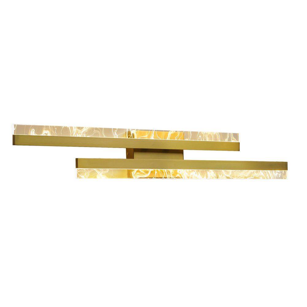 30 in. Gold LED Vanity Light Bar with Marble Effect Design for Bathroom Over Mirror Adjustable Color Temperature price history on PriceWatchPro