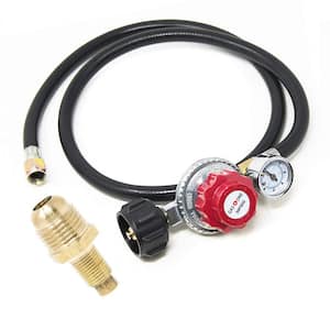 4 ft. 0 PSI to 30 PSI High Pressure Propane Regulator and Hose with PSI Gauge and Propane Orifice