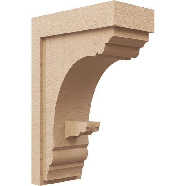 Ekena Millwork 7-in. x 14-in. x 21-in. Series 2 Classic Warren Rough Cedar Woodgrain Timberthane Polyurethane Corbel, Primed Tan