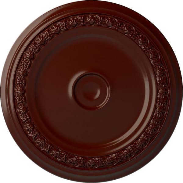 Ekena Millwork 1-1/2" x 31-1/8" x 31-1/8" Polyurethane Carlsbad Ceiling Medallion, Brushed Mahogany