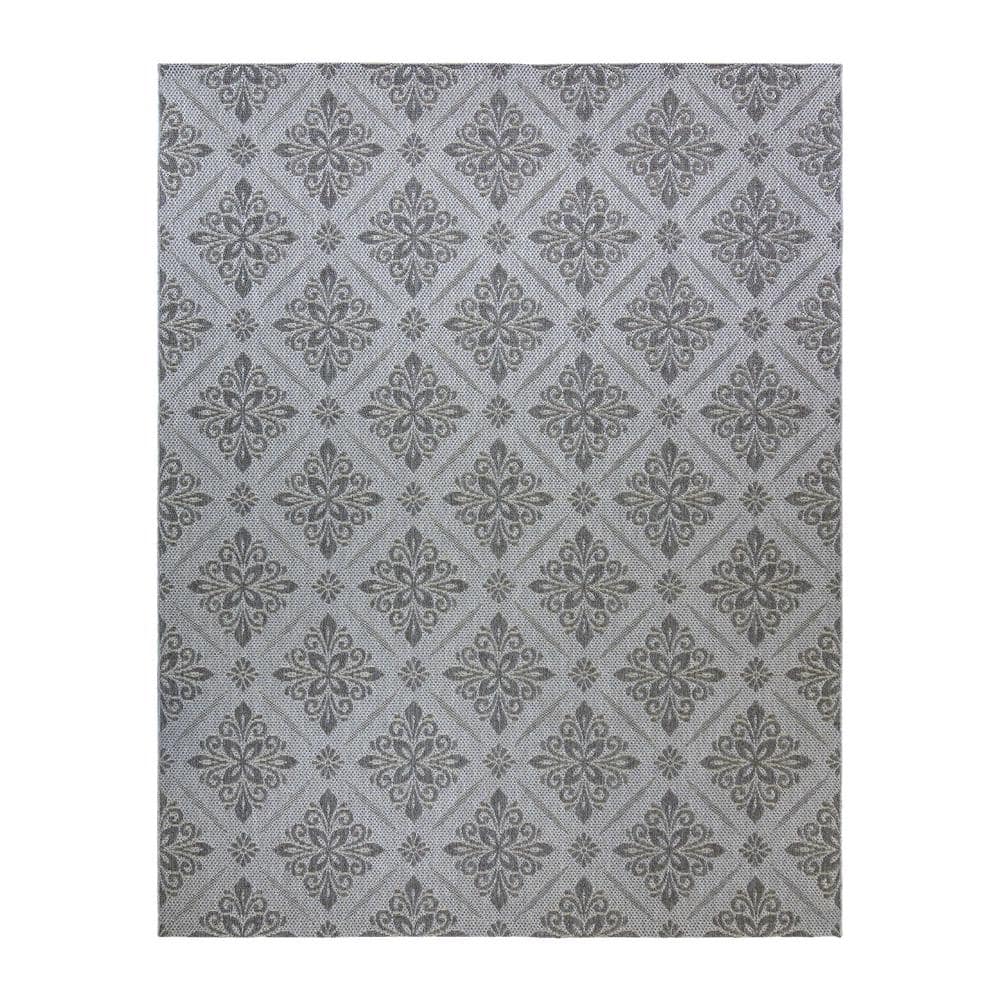 Calypso Aaron Silver 9 ft. x 13 ft. Trellis Indoor/Outdoor Area Rug price history on PriceWatchPro