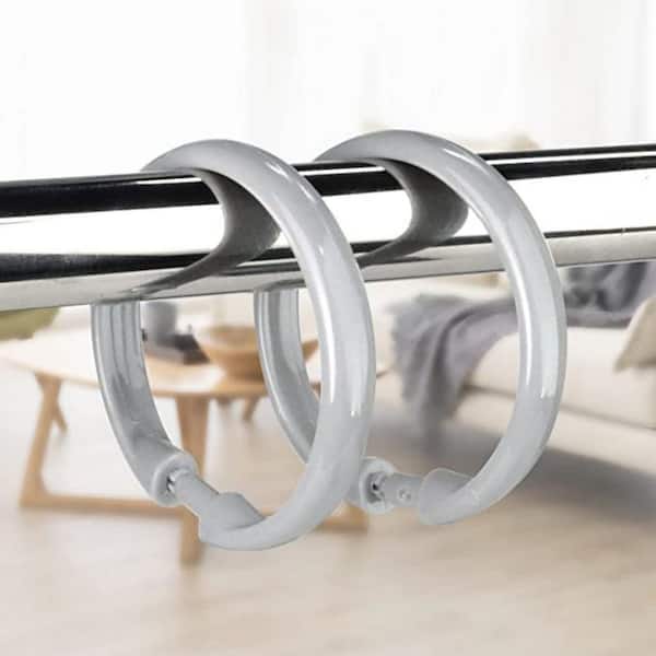 Dyiom Plastic Shower Curtain Hooks O-shaped Rings Glide Easily on Bathroom Shower Rod, Shower Curtain Rings/Hook in Bronze