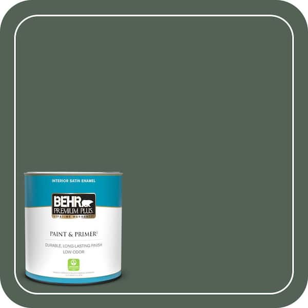 BEHR PREMIUM PLUS 1 qt. #MQ6-14 Northern Glen Satin Enamel Low Odor Interior Paint & Primer