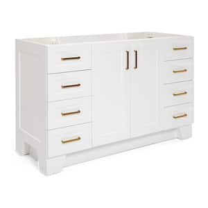 Taylor 54 in. W x 21.5 in. D x 34.5 in. H Freestanding Bath Vanity Cabinet Only in White