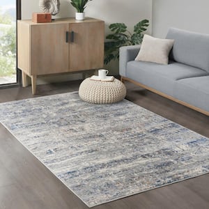 Marie Blue/Cream 5 ft. x 7 ft. Abstract Area Rug