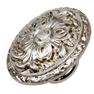 2 in. Dia Satin Nickel Old World Ornate Oval Cabinet Knob (10-Pack)