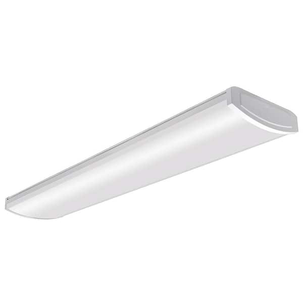 4 ft. 5200 Lumens Garage Light LED White Wraparound Light 120-277V 57W Bright White 4000K Low Profile Dimmable