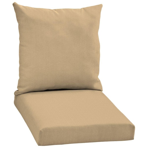 Arden Twilight Solid Khaki 2-Piece Outdoor Chair Cushion-DISCONTINUED
