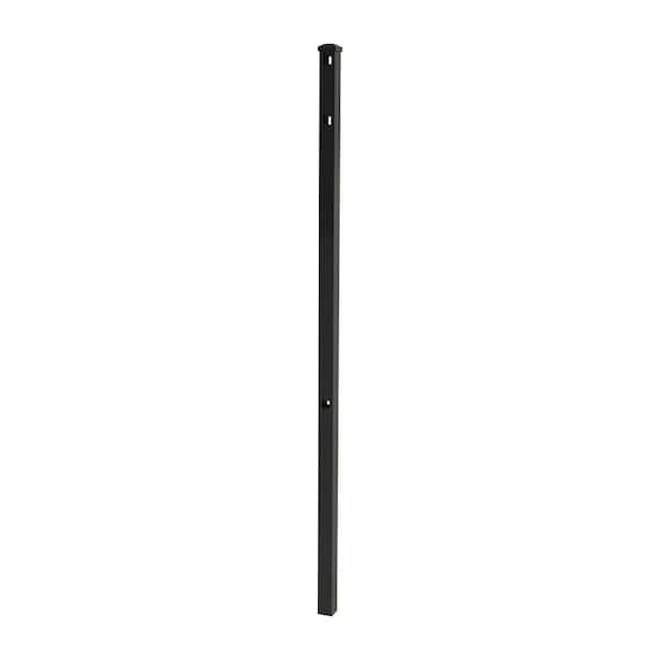 FORGERIGHT Vinings 2 in. x 2 in. x 6 ft. Black Aluminum Fence Line Post with Flat Cap