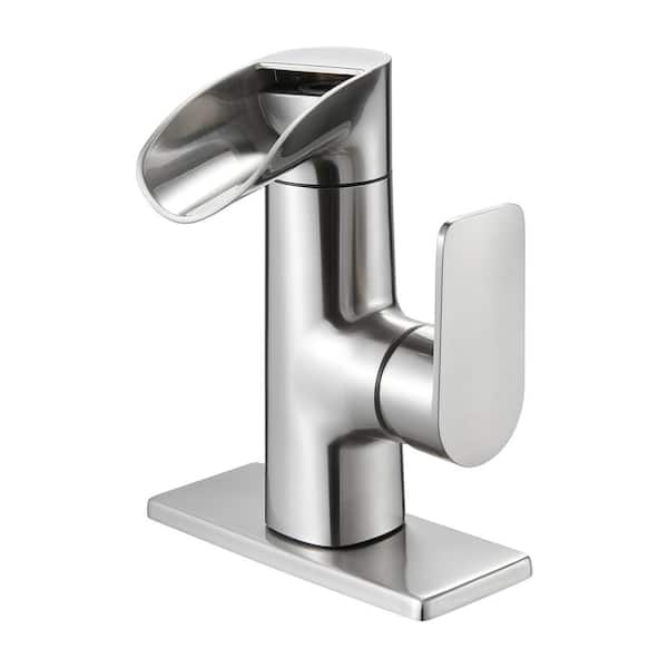 cobbe Rotatable Single Handle Single Hole Bathroom Faucet in Brushed Nickel