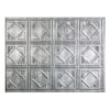 18.25 in. x 24.25 in. Crosshatch Silver Traditional Style # 4 PVC Decorative Backsplash Panel