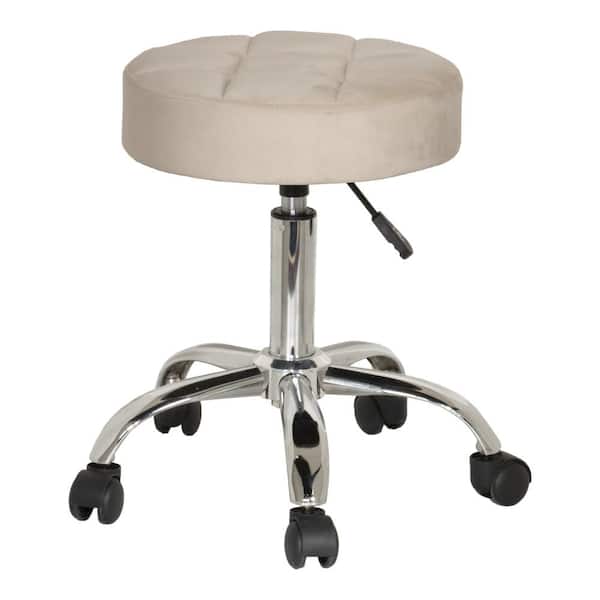 Hillsdale Furniture Nora 20.25 in. x 19 in. Adjustable Vanity Stool in Cream Velvet