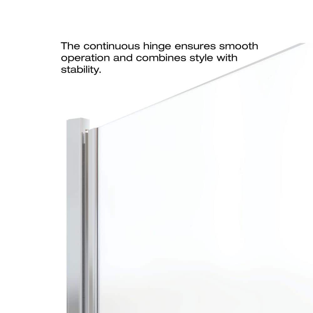Infinity Chrome Semi-Frameless Hinged Shower Door with Clear Glass