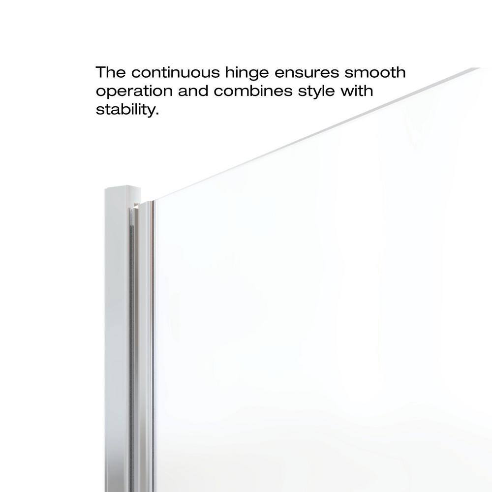 Infinity 34" Chrome Semi-Frameless Hinged Shower Door