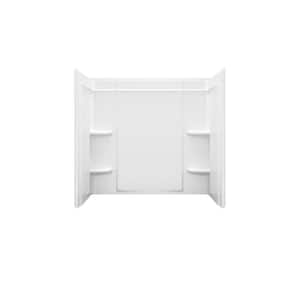 Ensemble 60 in. W x 73 in. H 3-Piece Direct-to-Stud Alcove Tub Surround Wall Set in Biscuit