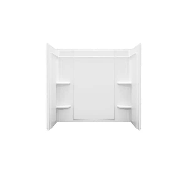 STERLING Ensemble 60 in. W x 73 in. H 3-Piece Direct-to-Stud Alcove Tub Surround Wall Set in Biscuit