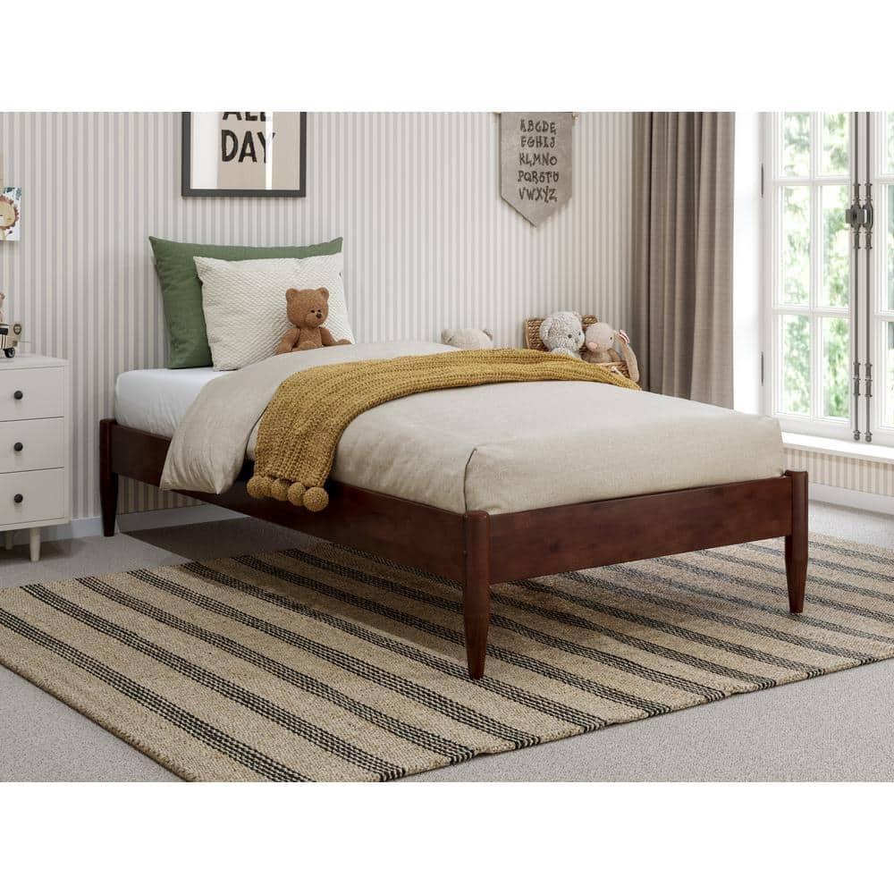 AFI Pasadena 14 in. Walnut Solid Wood Frame Twin Platform Bed AR7721034 ...