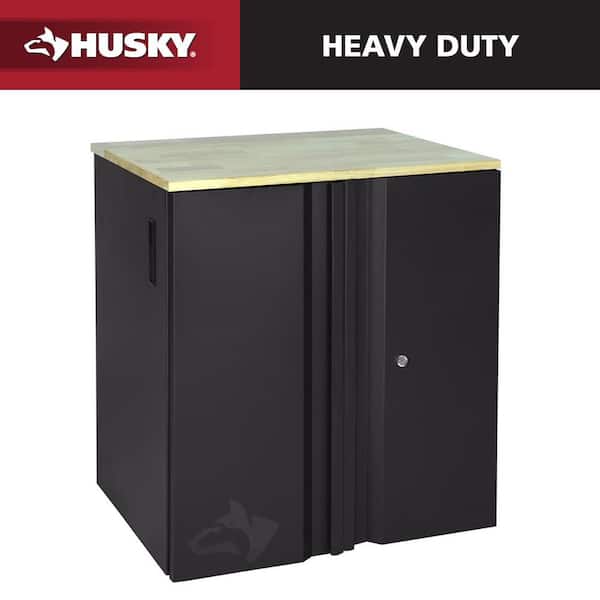 Heavy Duty  28 in. W x 32 in. H x 21.5 in. D  Welded 20-Gauge Steel 2-Door Garage Base Freestanding Cabinet in Black
