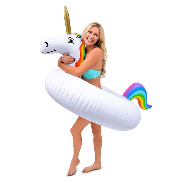 GoFloats Unicorn Pool Float Party Tube Float-In Style (for Adults and Kids)  PT-UNICORN-01 - The Home Depot